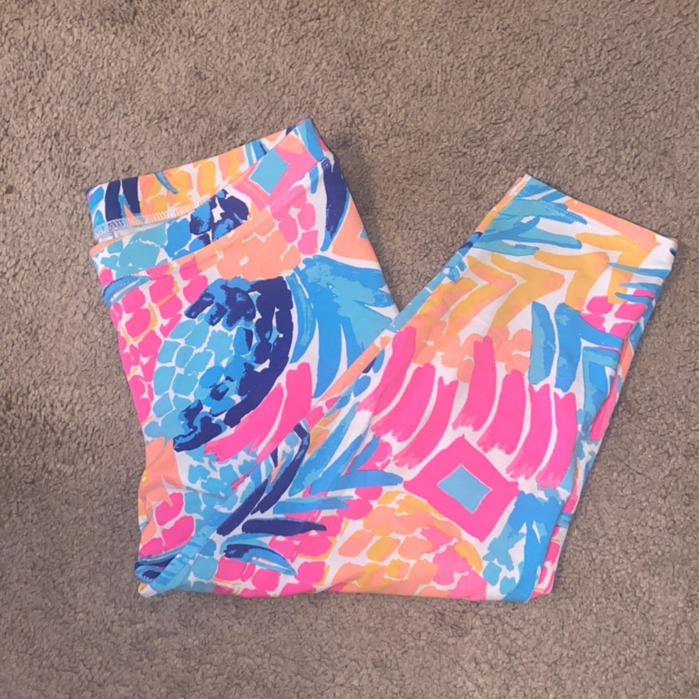 Maia Cropped Legging in a neon pineapple print